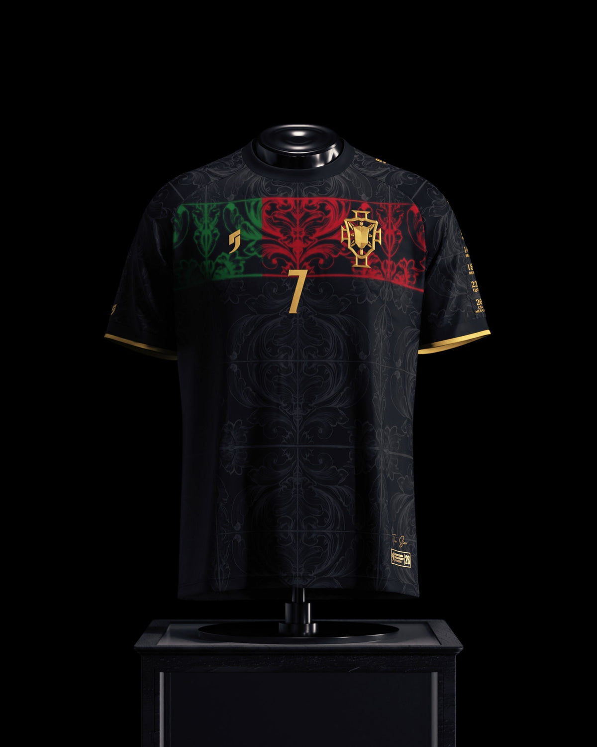 Cristiano Ronaldo Commemorative Black and Gold Jersey