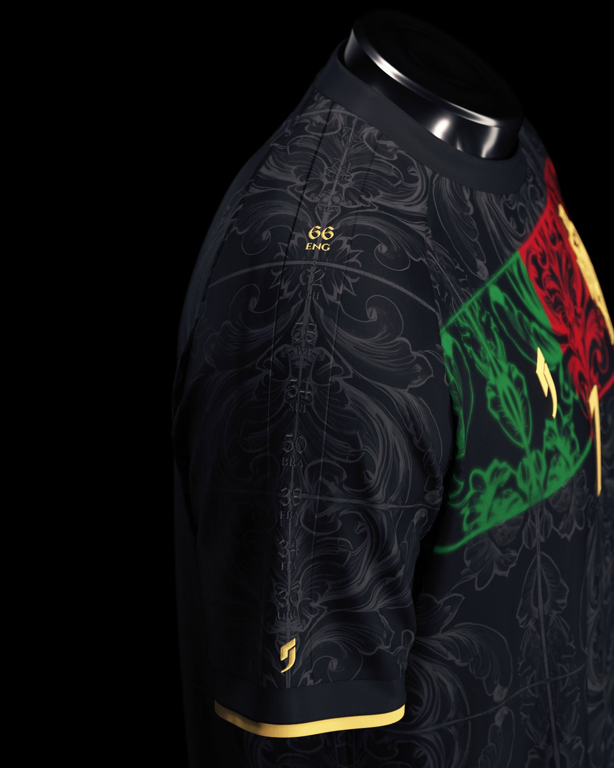Cristiano Ronaldo Commemorative Black and Gold Jersey