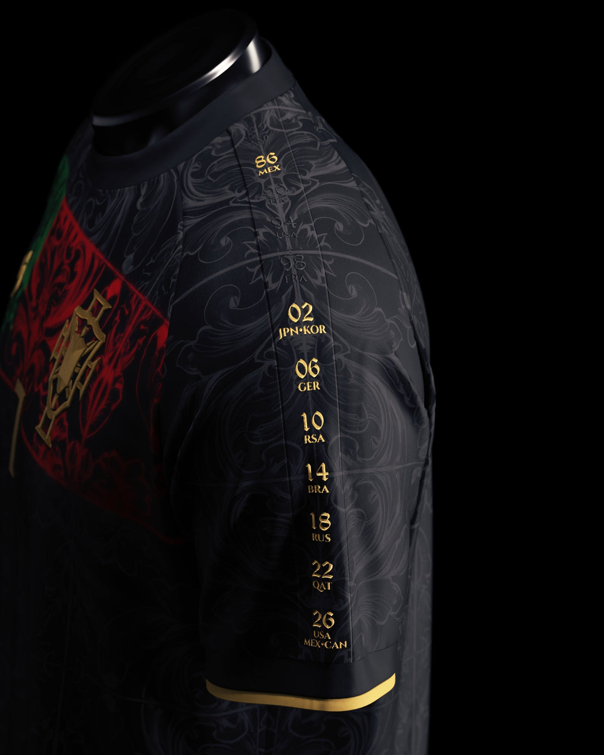 Cristiano Ronaldo Commemorative Black and Gold Jersey