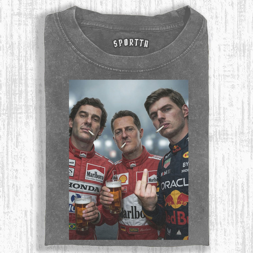 F1 Three Kings Together:Senna & Michael Schumacher & Max Verstappen T-shirt