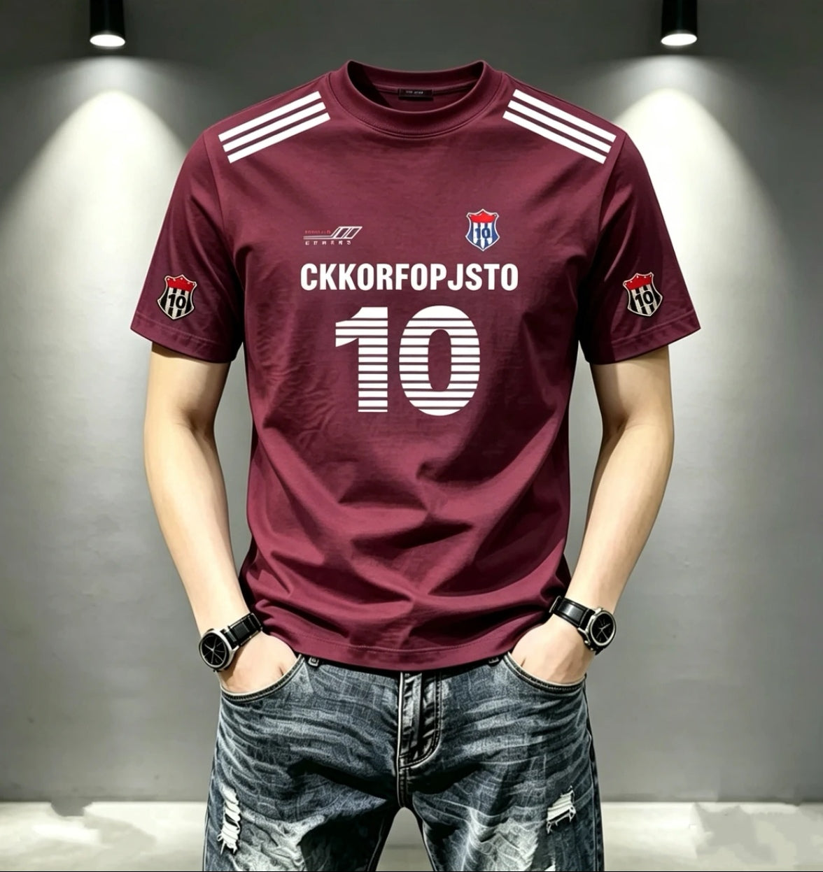 World Cup Soccer Print Round-Neck Short-Sleeve T-Shirt: Trendy and Versatile