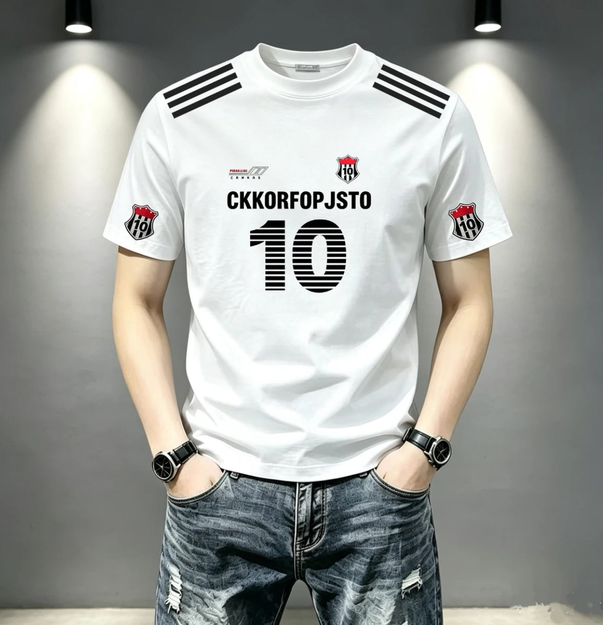 World Cup Soccer Print Round-Neck Short-Sleeve T-Shirt: Trendy and Versatile