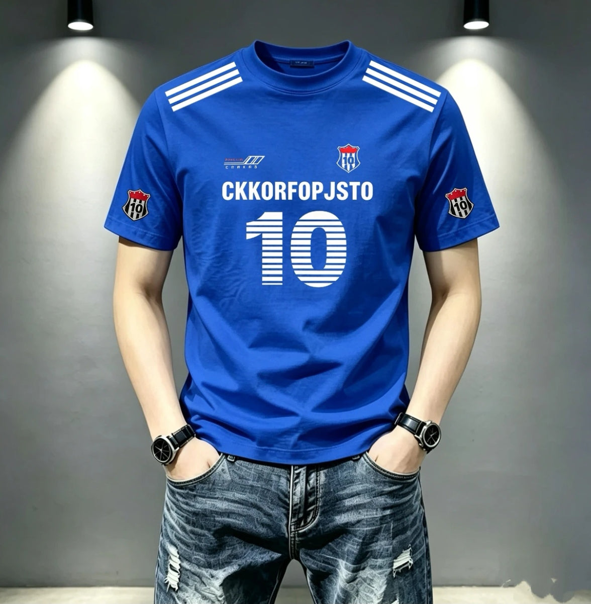 World Cup Soccer Print Round-Neck Short-Sleeve T-Shirt: Trendy and Versatile