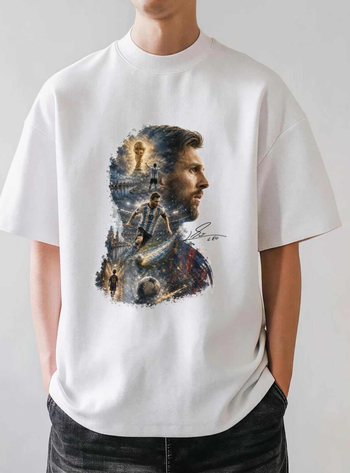 Summer 2026 New Arrivals: Messi 100% Cotton Breathable Signed T-Shirt