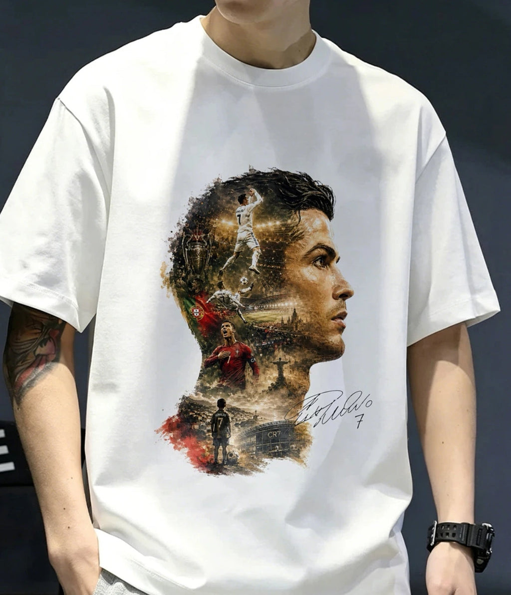 Summer 2026 New Arrivals: Cristiano Ronaldo 100% Cotton Breathable Signed T-Shirt