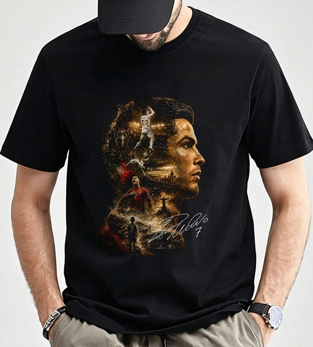 Summer 2026 New Arrivals: Cristiano Ronaldo 100% Cotton Breathable Signed T-Shirt