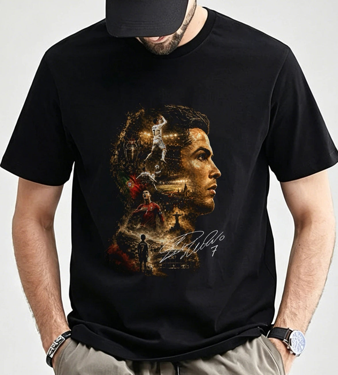 Summer 2026 New Arrivals: Cristiano Ronaldo 100% Cotton Breathable Signed T-Shirt