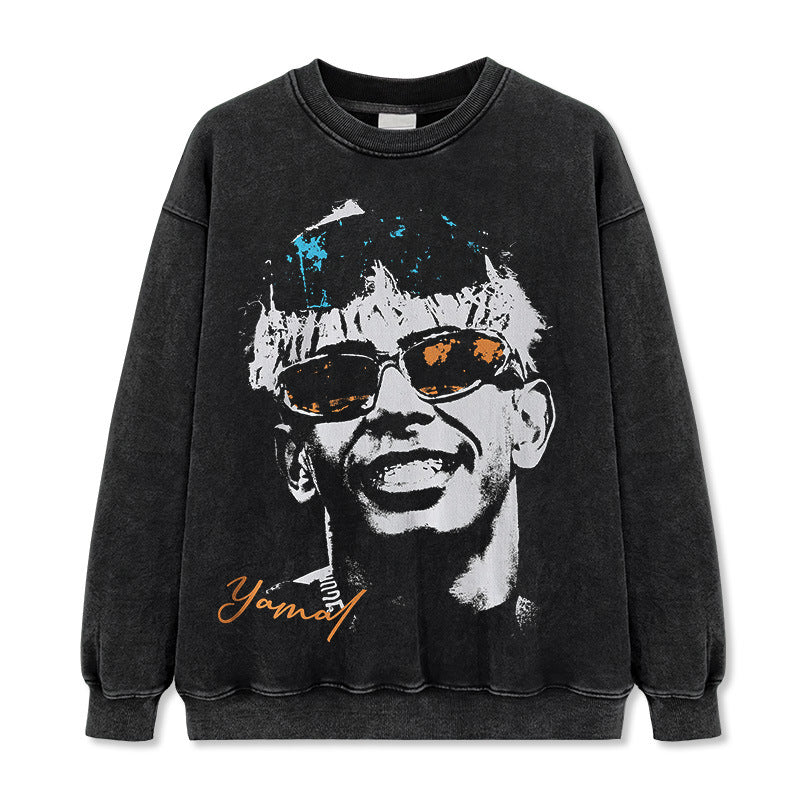 2026 New Yamal Printed 100% Cotton Vintage-Washed T-Shirts and Hoodies