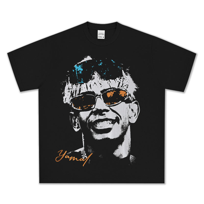 2026 New Yamal Printed 100% Cotton Vintage-Washed T-Shirts and Hoodies