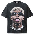 2026 New Yamal Portrait Print Washed, Distressed Streetwear Retro T-Shirt