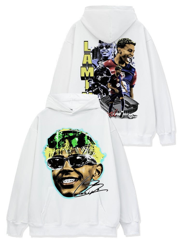 2026 New Yamal Star Print High-Street Fashion Brand T-Shirt, Long-Sleeve Hoodie