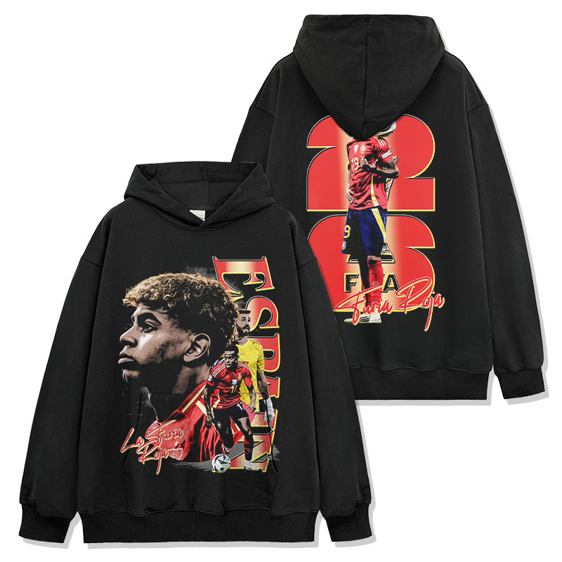 2026 New Yamal Vintage Distressed Washed Print Soccer T-Shirts, Sweatshirts, and Hoodies