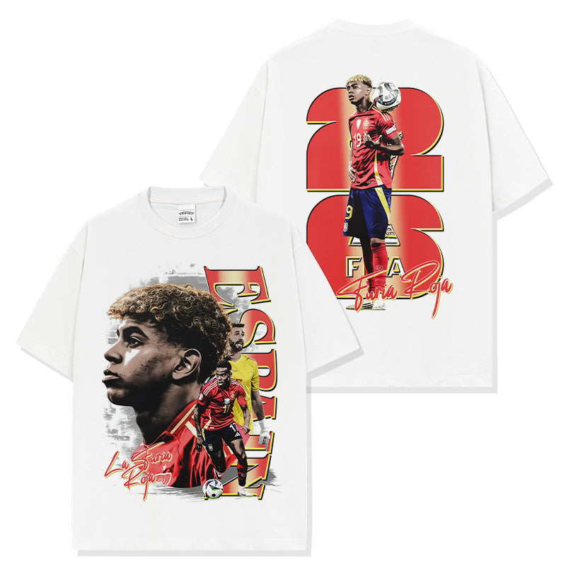 2026 New Yamal Vintage Distressed Washed Print Soccer T-Shirts, Sweatshirts, and Hoodies