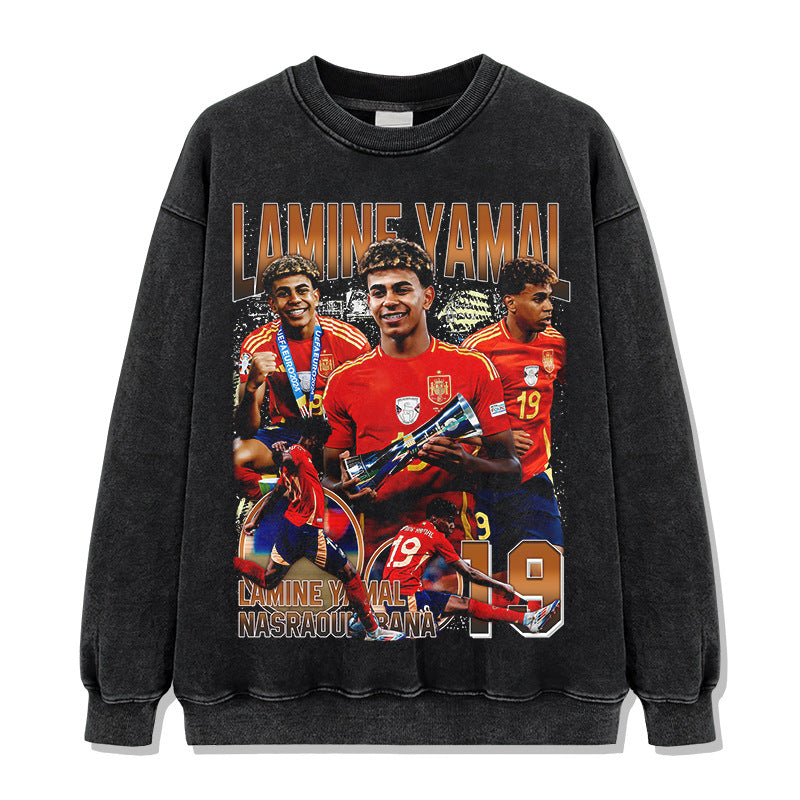 2026 New Yamal Printed High-Street Washed Heavyweight 100% Cotton T-Shirts, Sweatshirts, and Hoodies