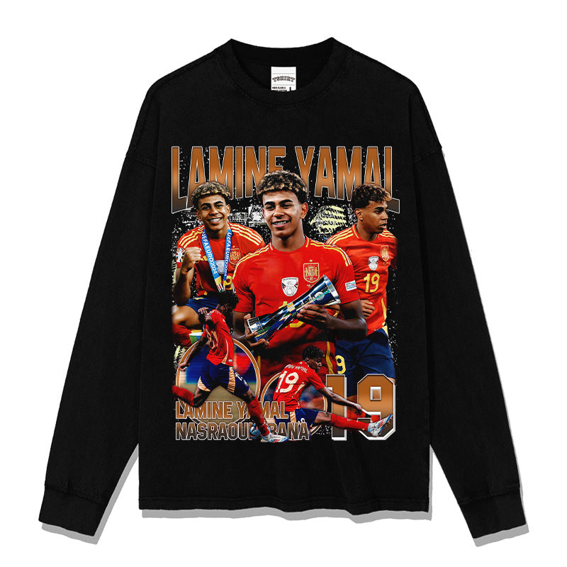 2026 New Yamal Printed High-Street Washed Heavyweight 100% Cotton T-Shirts, Sweatshirts, and Hoodies