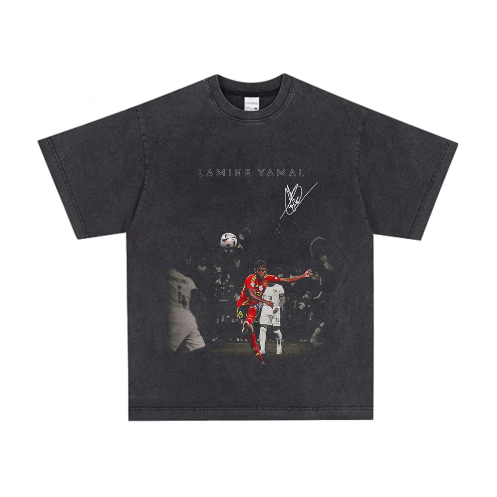 2026 New Yamal Soccer Print T-Shirt—Vintage-Style Unisex 100% Cotton Long-Sleeve T-Shirt