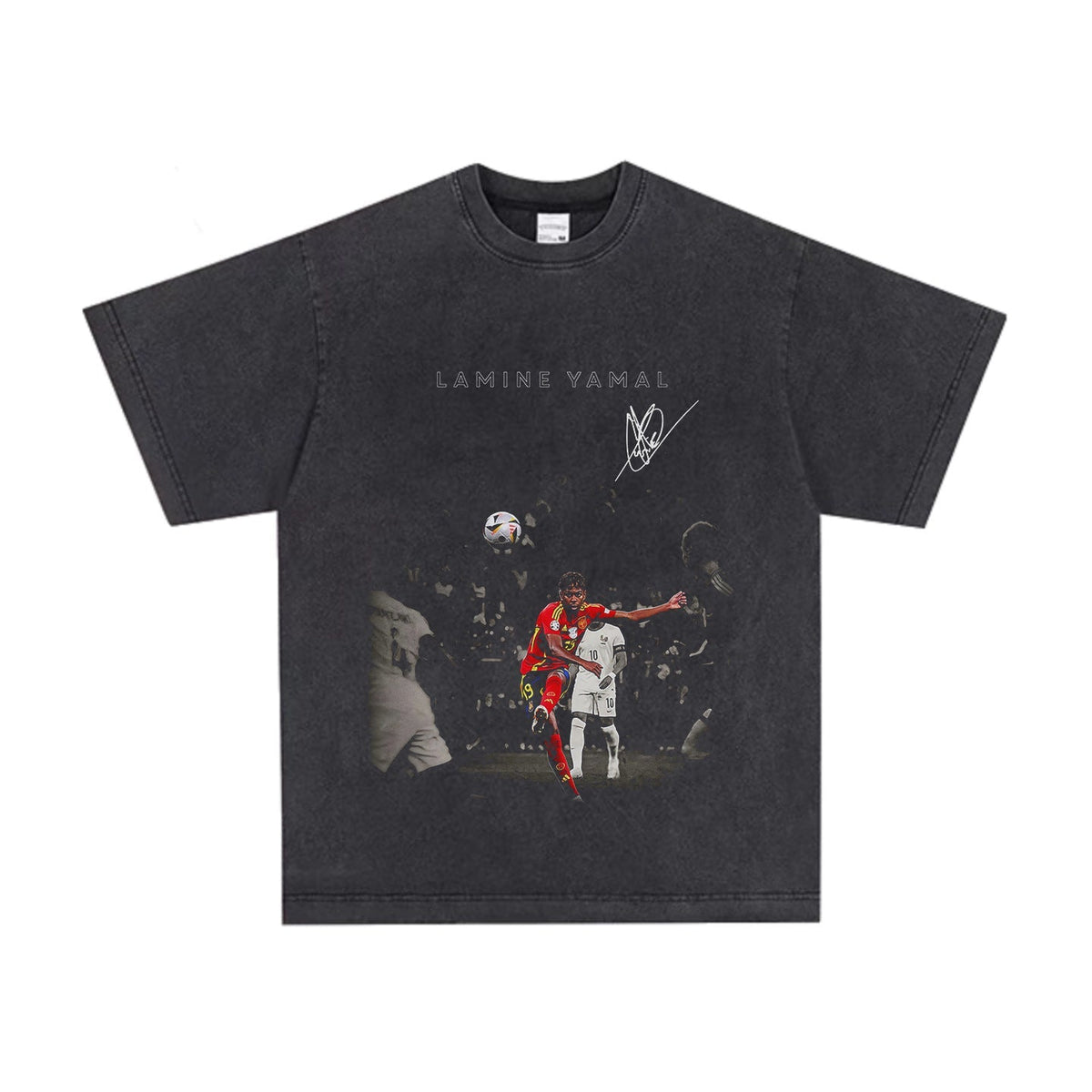 2026 New Yamal Soccer Print T-Shirt—Vintage-Style Unisex 100% Cotton Long-Sleeve T-Shirt
