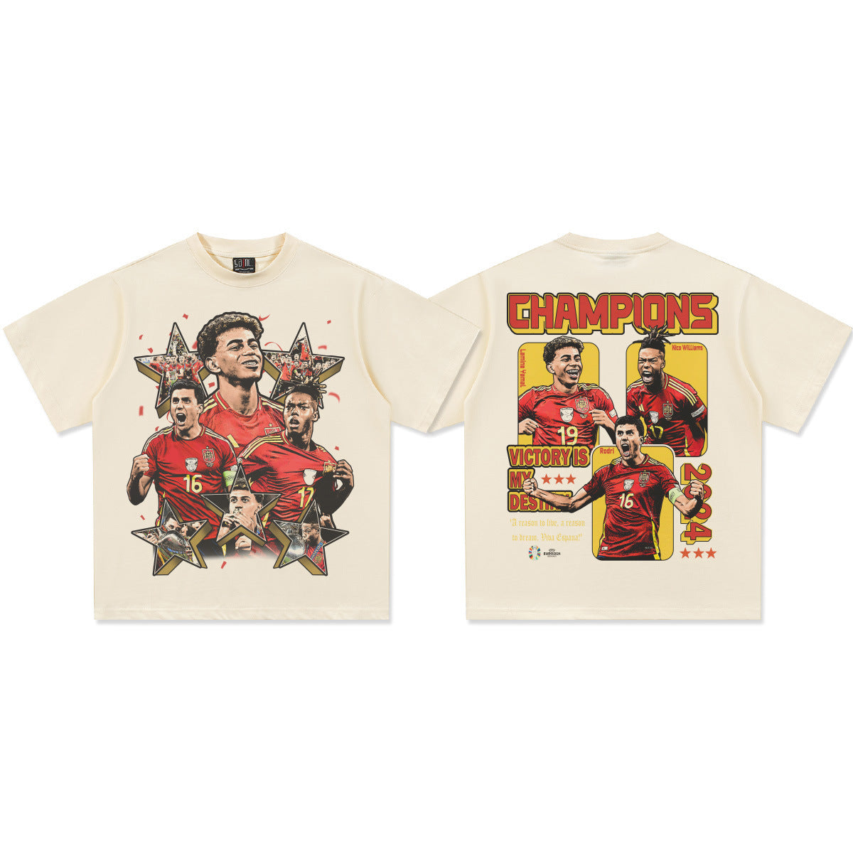 2026 New Yamal T-Shirt: Retro, Heavyweight, 100% Cotton, Washed and Distressed, Small Neckline
