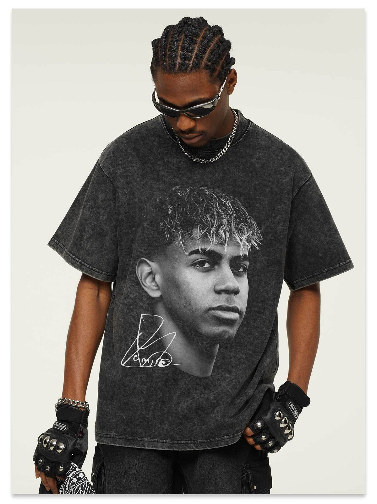 2026 New Yamal Retro 100% Cotton Loose-Fit Round-Neck Breathable Printed T-Shirt