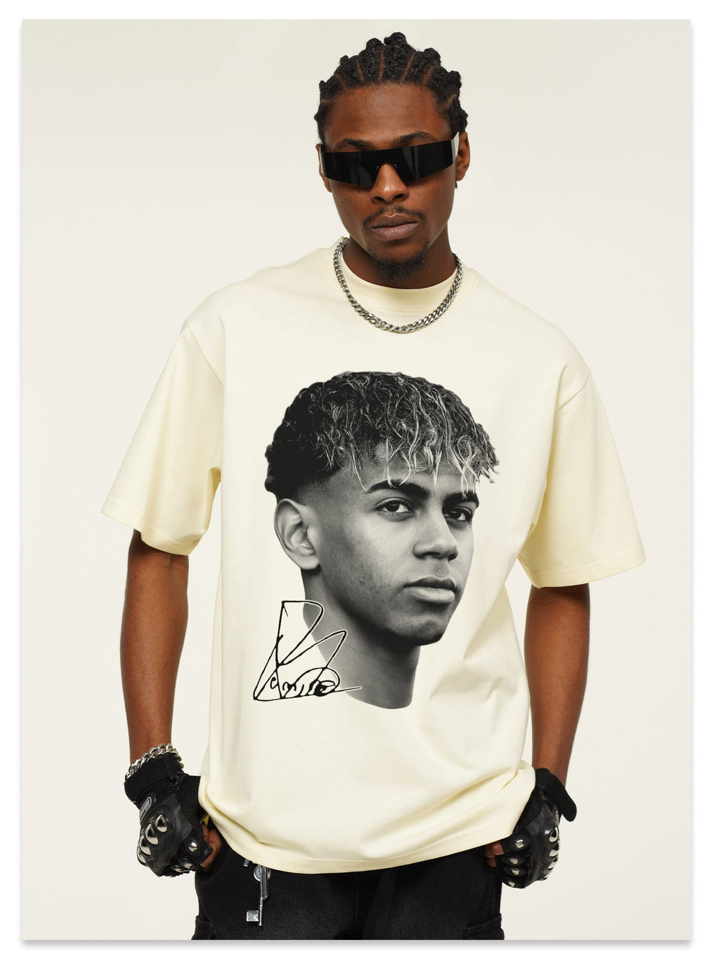 2026 New Yamal Retro 100% Cotton Loose-Fit Round-Neck Breathable Printed T-Shirt