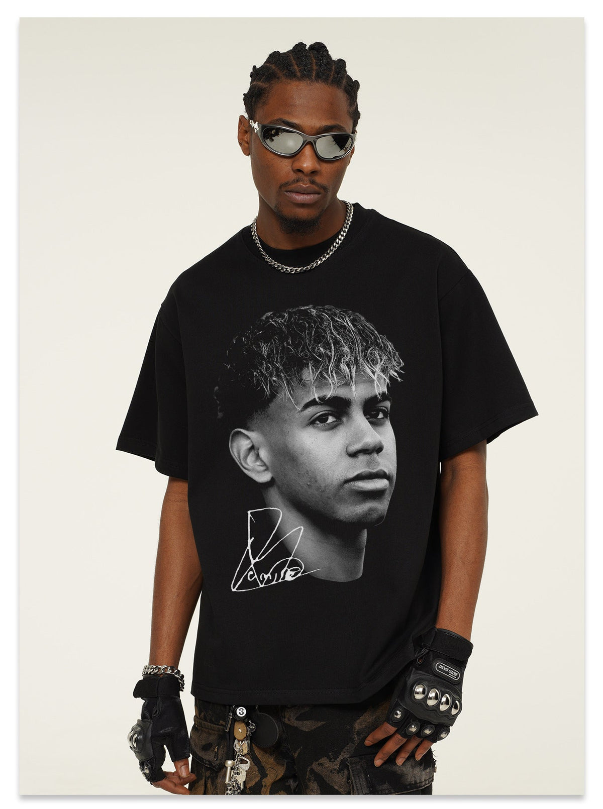 2026 New Yamal Retro 100% Cotton Loose-Fit Round-Neck Breathable Printed T-Shirt