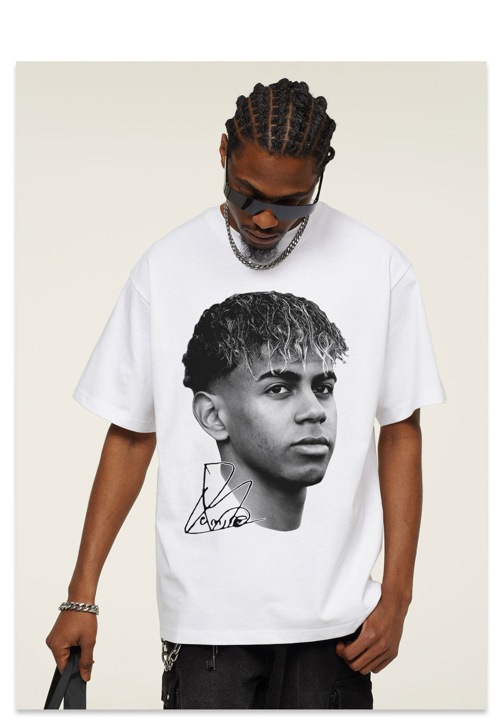 2026 New Yamal Retro 100% Cotton Loose-Fit Round-Neck Breathable Printed T-Shirt