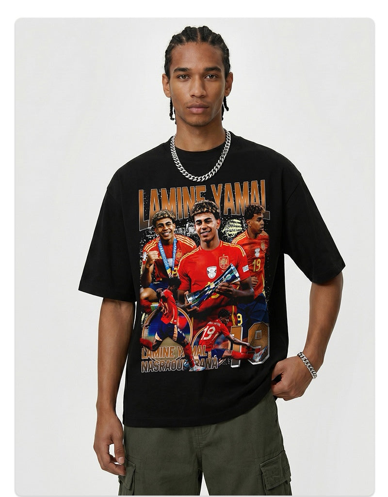 2026 New Yamal Printed High-Street Washed Heavyweight 100% Cotton T-Shirts, Sweatshirts, and Hoodies