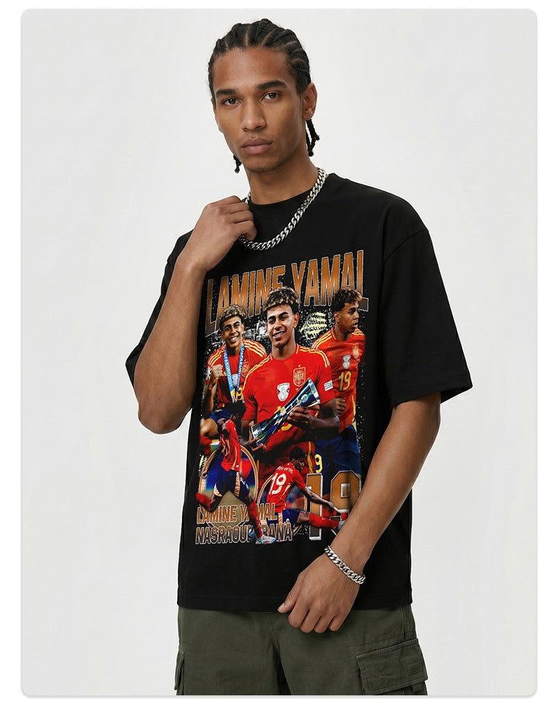 2026 New Yamal Printed High-Street Washed Heavyweight 100% Cotton T-Shirts, Sweatshirts, and Hoodies