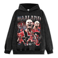 Manchester City Haaland Print Washed Vintage Hoodie