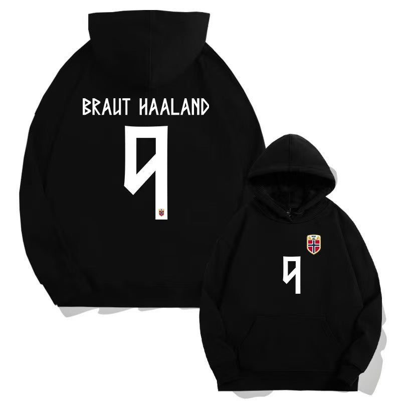 Norway Haaland No. 9 Soccer Hoodie