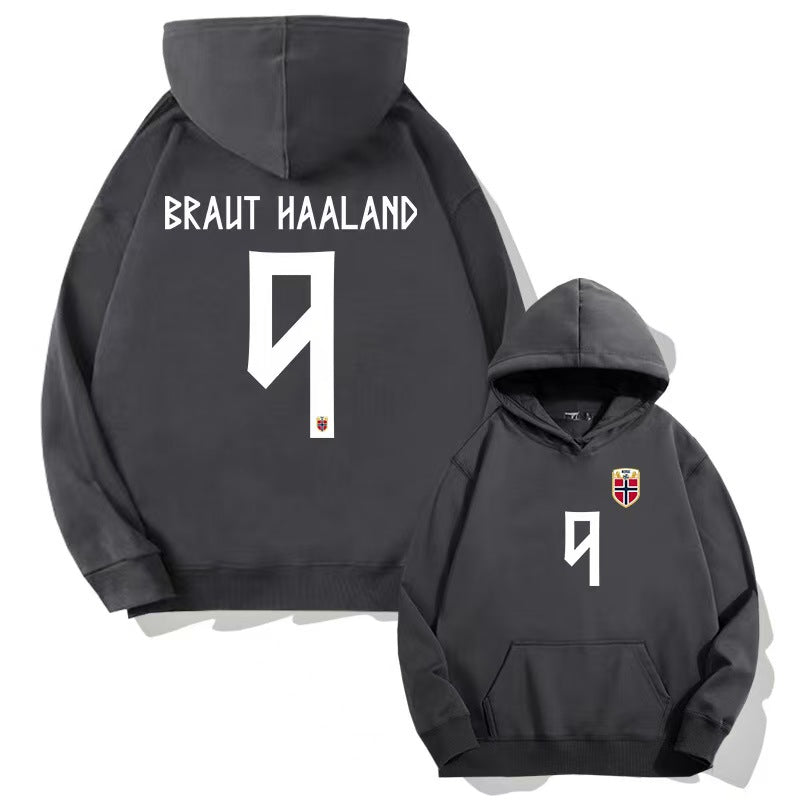 Norway Haaland No. 9 Soccer Hoodie