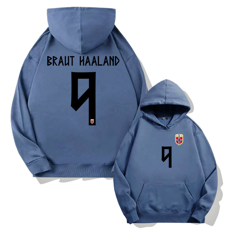 Norway Haaland No. 9 Soccer Hoodie