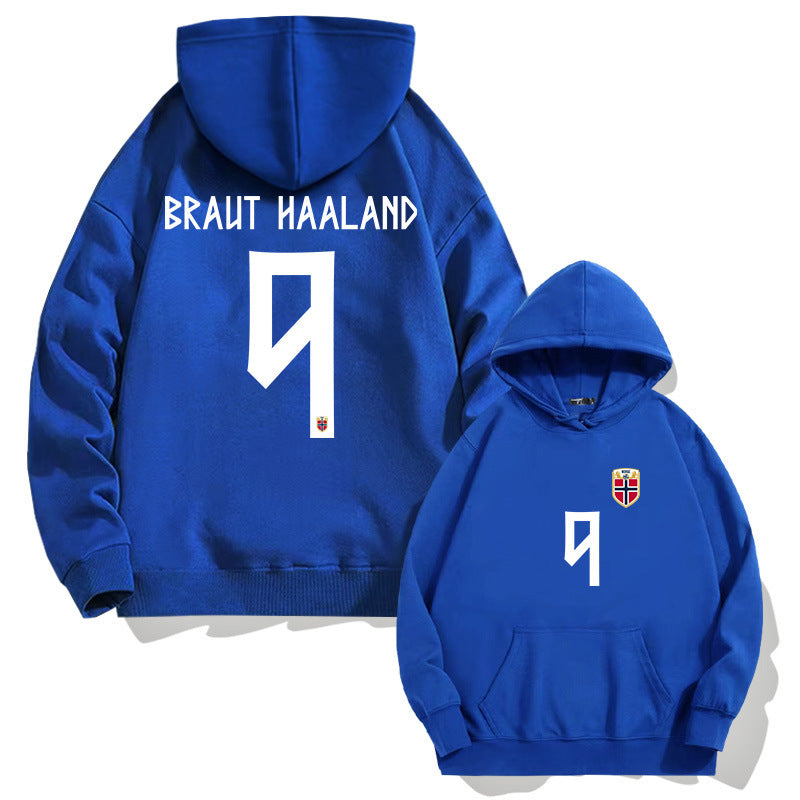 Norway Haaland No. 9 Soccer Hoodie