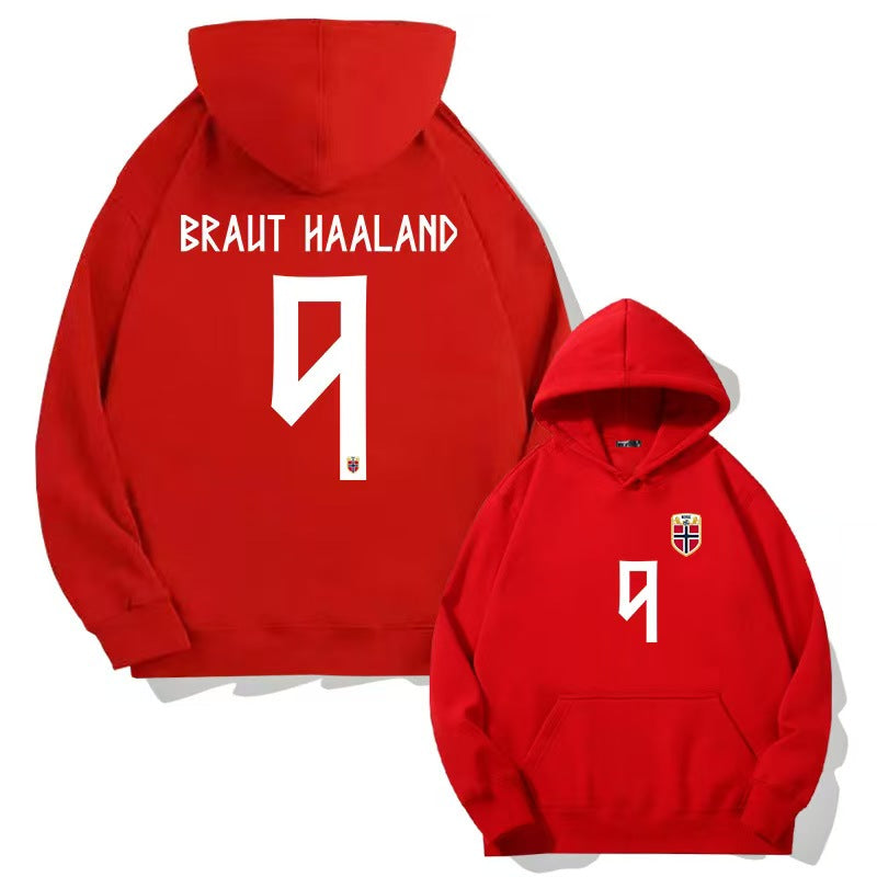 Norway Haaland No. 9 Soccer Hoodie