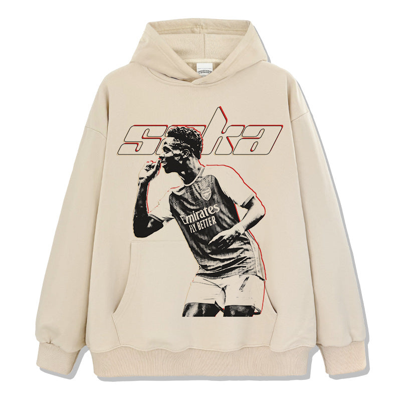 Saka Retro Print Hoodie
