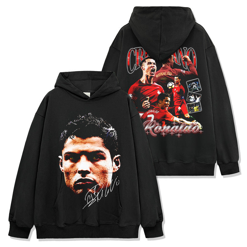Cristiano Ronaldo Distressed, Washed Vintage Hoodie