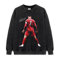 Cristiano Ronaldo Vintage-Style Washed Crewneck Sweatshirt