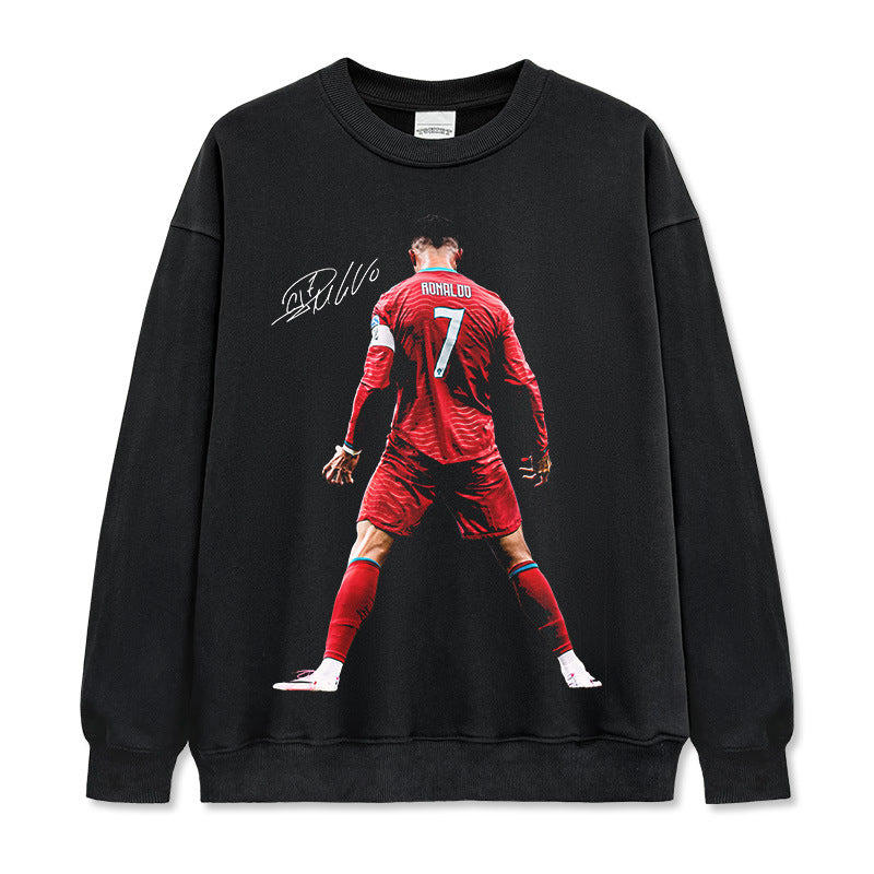 Cristiano Ronaldo Vintage-Style Washed Crewneck Sweatshirt