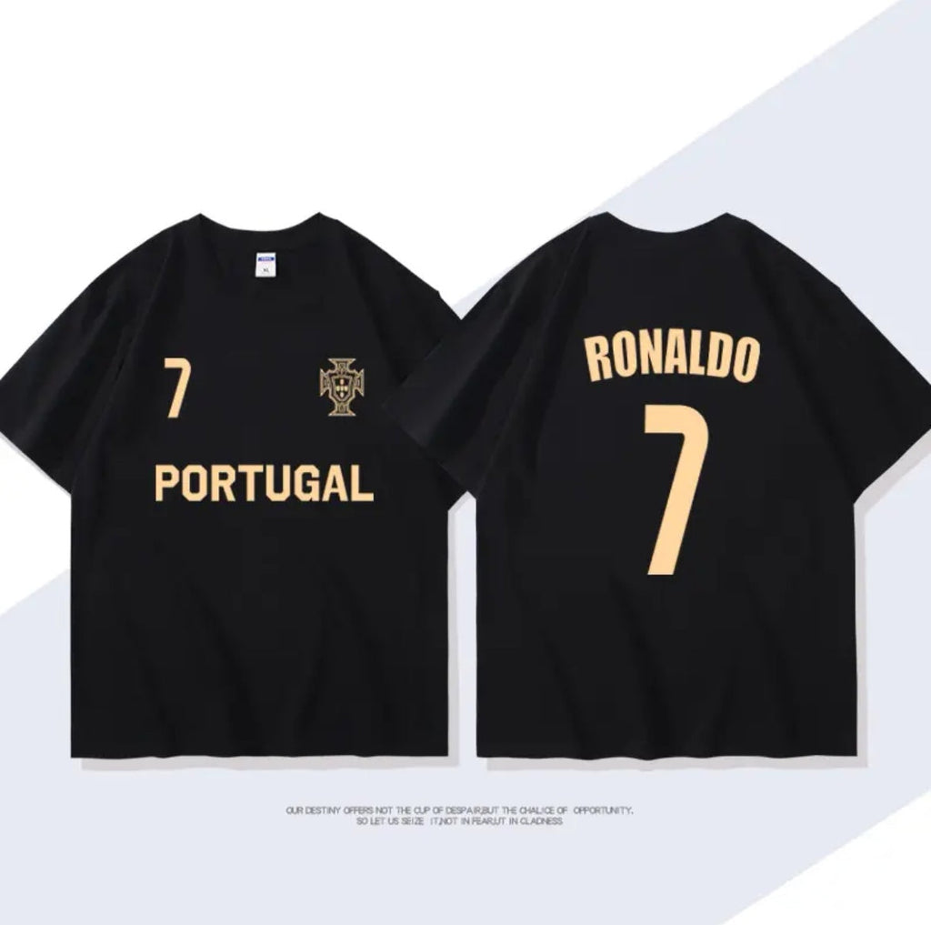 Summer Portugal Cristiano Ronaldo No. 7 Soccer Training 100% Cotton T-Shirt