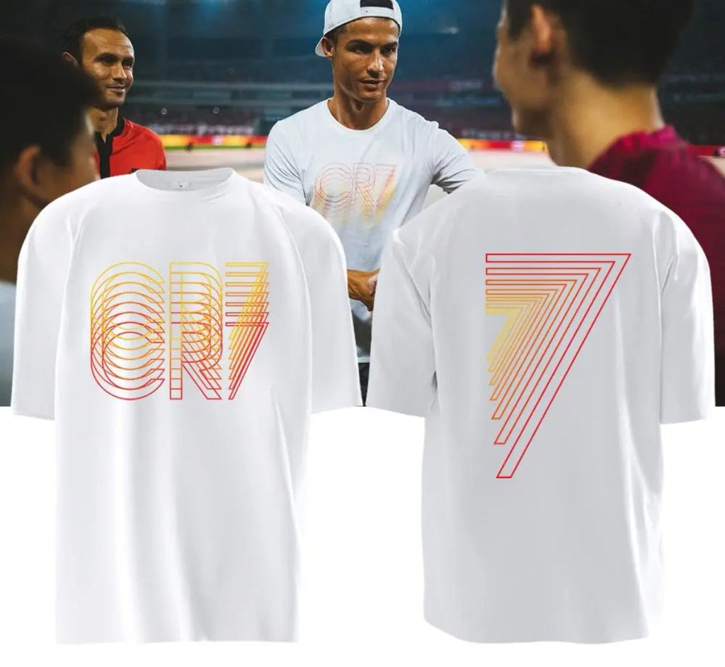 Sportswear CR7 Quick-Dry Short-Sleeve T-Shirt (Same Style as Cristiano Ronaldo's) with Hot-Stamped Design