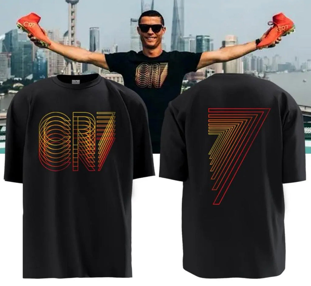 Sportswear CR7 Quick-Dry Short-Sleeve T-Shirt (Same Style as Cristiano Ronaldo's) with Hot-Stamped Design