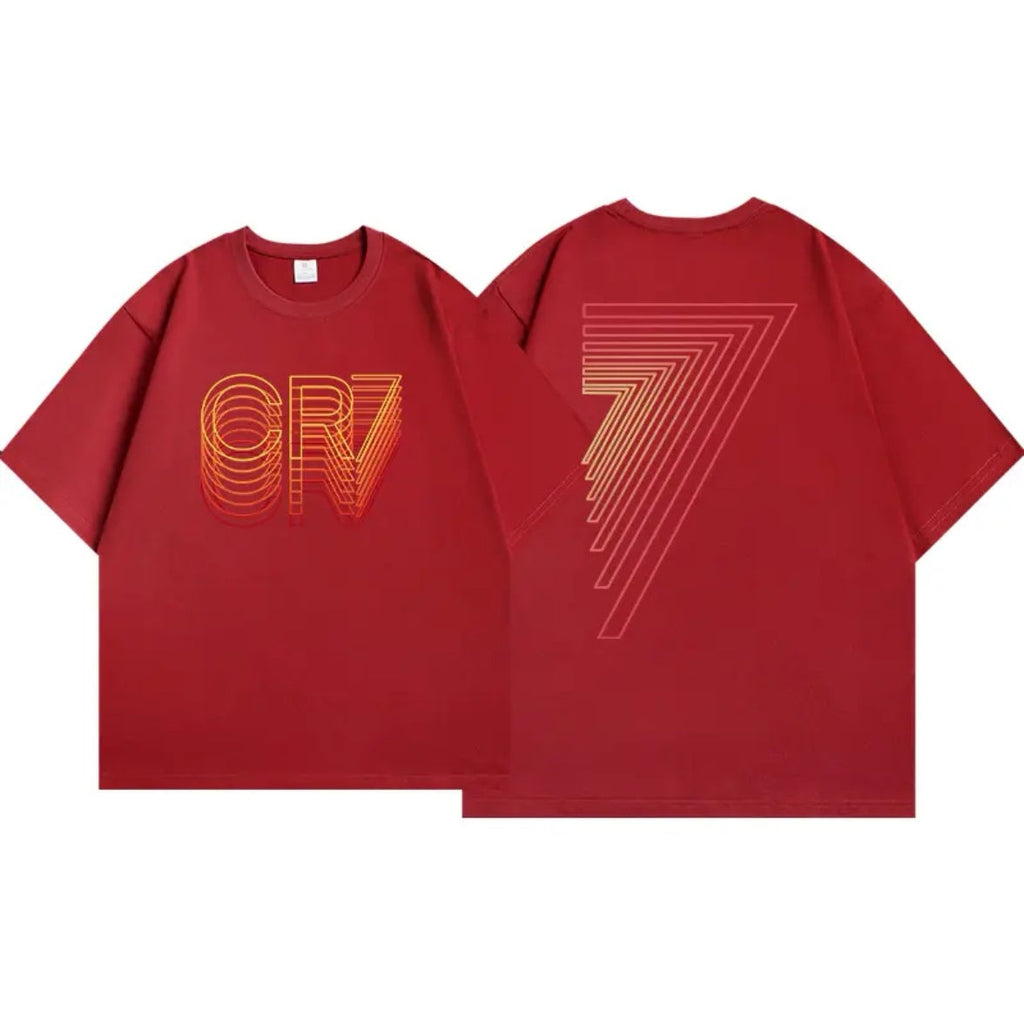 Sportswear CR7 Quick-Dry Short-Sleeve T-Shirt (Same Style as Cristiano Ronaldo's) with Hot-Stamped Design