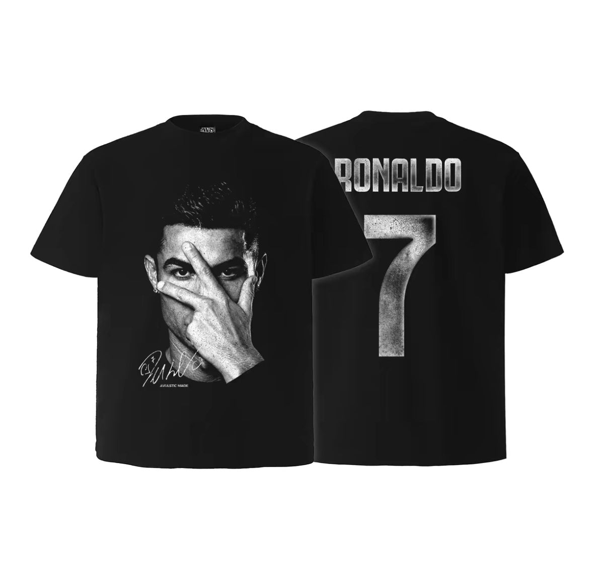 Cristiano Ronaldo No. 7 Digital Direct-Print American Retro T-Shirt