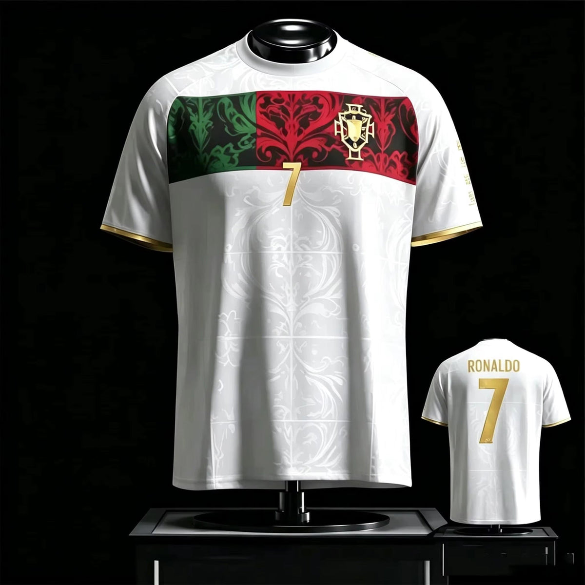 Cristiano Ronaldo Commemorative Black and Gold Jersey