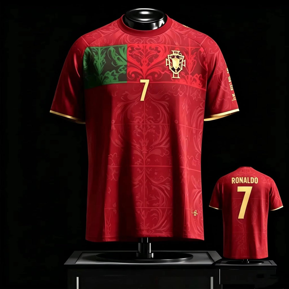 Cristiano Ronaldo Commemorative Black and Gold Jersey