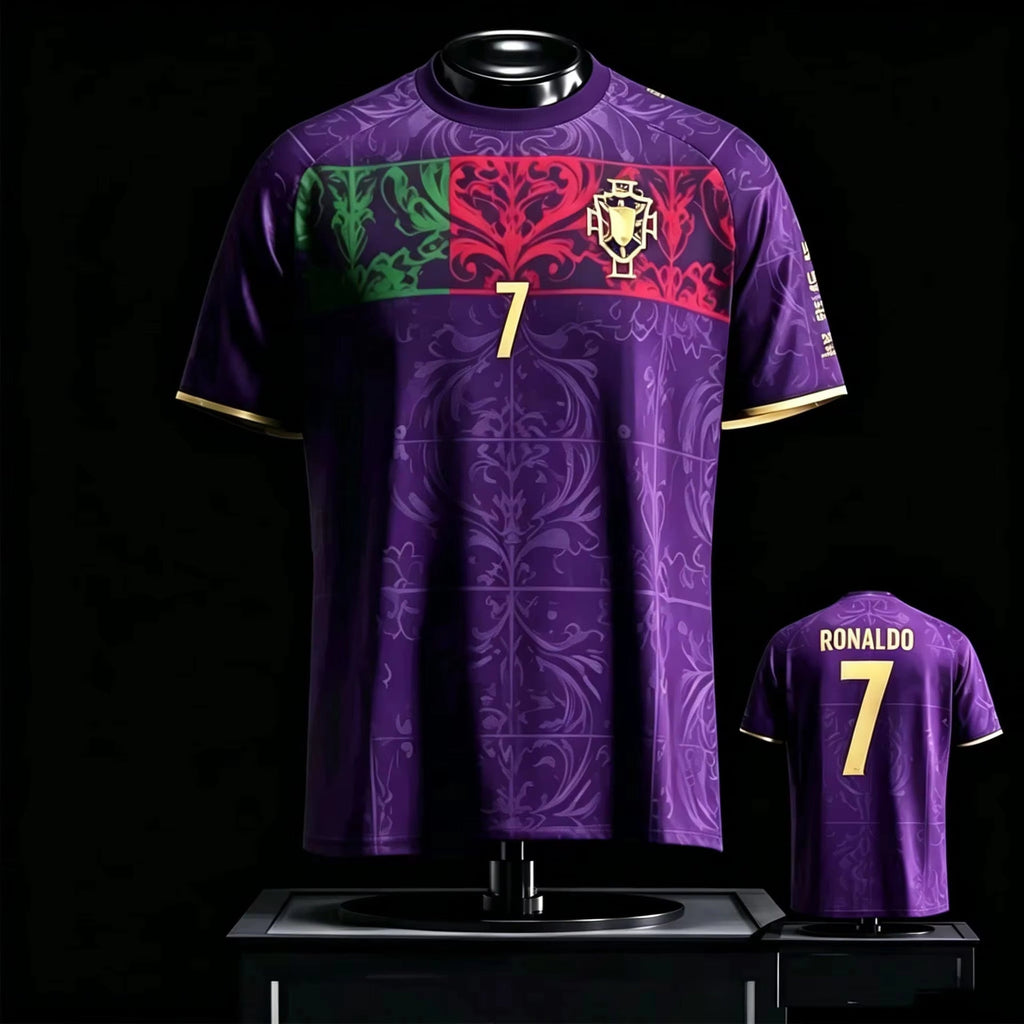 Cristiano Ronaldo Commemorative Black and Gold Jersey