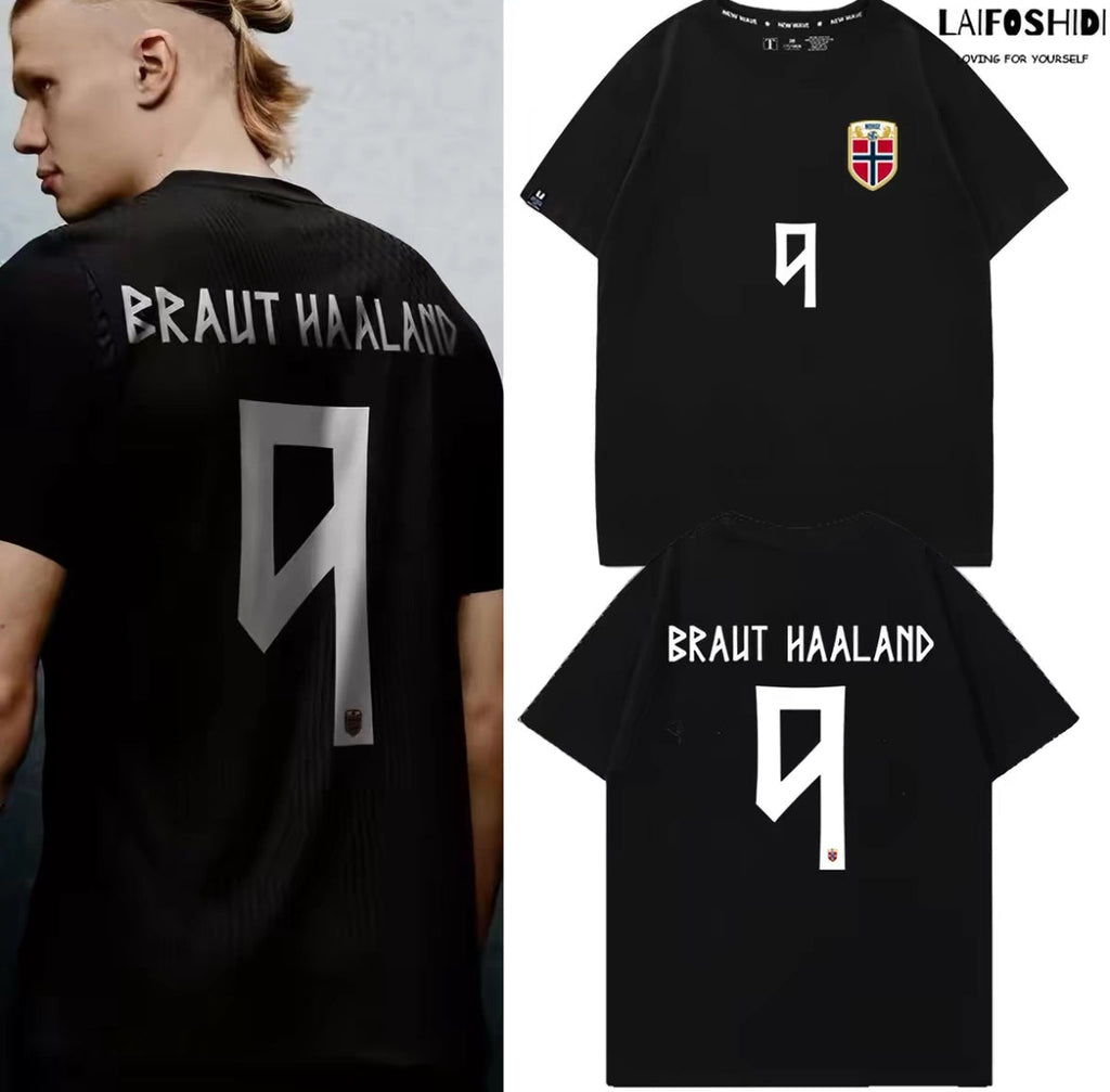 “Demon” Haaland No. 9 Casual, Loose-Fit 100% Cotton T-Shirt