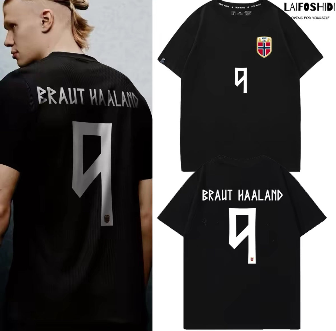 “Demon” Haaland No. 9 Casual, Loose-Fit 100% Cotton T-Shirt