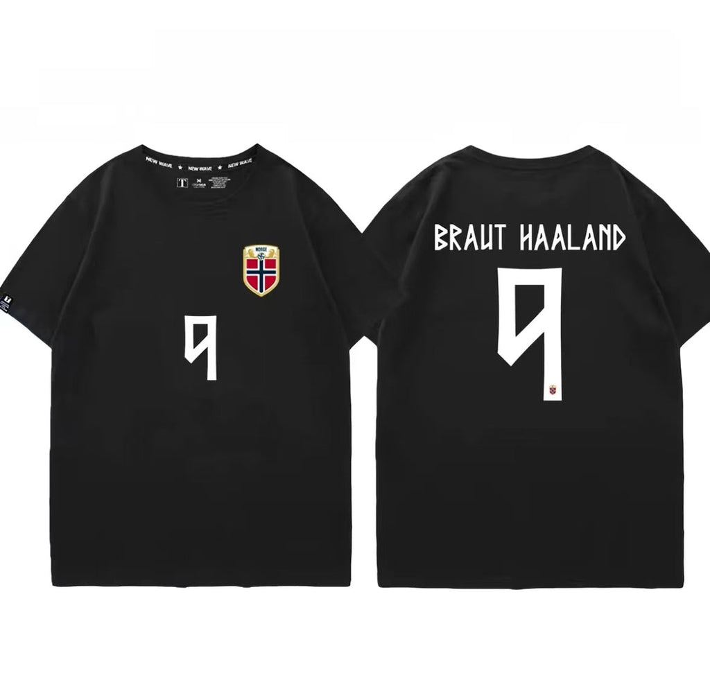 “Demon” Haaland No. 9 Casual, Loose-Fit 100% Cotton T-Shirt