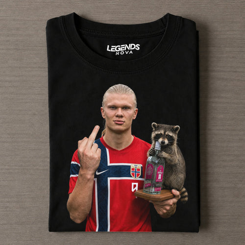Erling Haland & Whiskey Raccoon H-MT-F V2 Tee